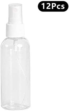 בקבוקי משקאות חריפים 50 מיליליטר זכוכית פלסטיק 100 מיליליטר בקבוק תרסיס שקוף ריסוס בקבוק קטן ריק 12 יחידות