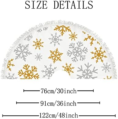 חצאית עץ חג מולד גדולה מכסף זהב זהב פתיתי שלג חג המולד 48 אינץ