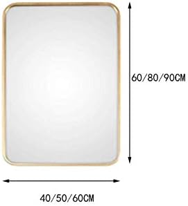 מראת איפור מלבן חצי אורך מראה, מתכת מסגרת תכליתי אמבטיה מראה פשטות זהב קיר רכוב איפור מראה מרובה סגנונות, 4060