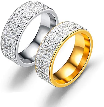 קולסו 8 ממ טבעת לנשים וגברים מלא פייב קריסטל אישית טבעת אישית טבעת חקוק טבעת-93815
