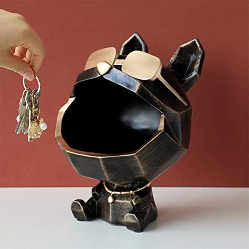 NAYDNL כלב קערת אחסון מפתח בפה גדול, שרף כלב פסלון ממתקים תכשיטים עגילי עגילים קישוטים קישוט