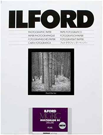 אילפורד מולטיגרד נגד ר. סי. דלוקס משטח פנינה נייר צילום שחור ולבן, 190 גרם, 5 על 7, 100 גיליונות