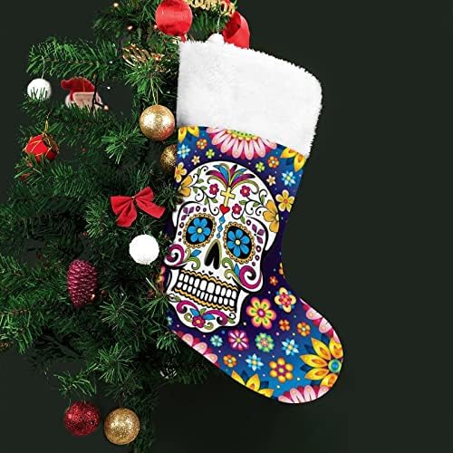 פרח גולגולת סוכר פייזלי גרב גרביים תלויים מדפיסים קישוטי אח עץ חג המולד