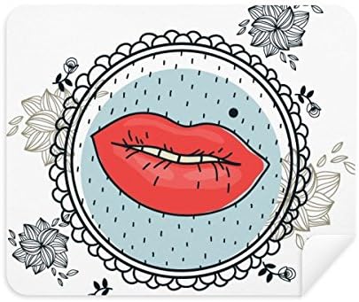 שפתיים פרח מסגרת קריקטורה דפוס ניקוי בד מסך מנקה 2 יחידות זמש בד