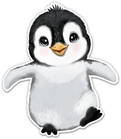 מדבקת פינגווין קטנה וחמודה - מדבקת מחשב נייד 5 - ויניל אטום למים לרכב, טלפון, בקבוק מים - מדבקות פינגווין לתינוק
