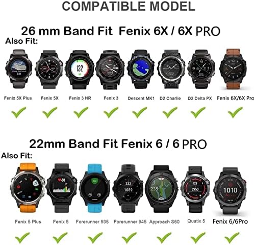 Buday הרצועה החדשה של 26 ממ Watchband עבור Garmin Fenix ​​6x 6 6S Pro 5S Plus 935 3 HR צפה מהיר שחרור מהיר רצועת