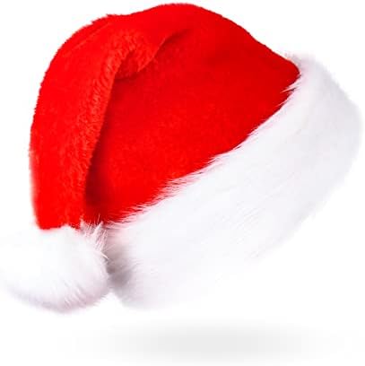 דקפין 6 חבילה סנטה כובעי חג המולד כובעי חג כובעי למבוגרים מסורתי אדום לבן סנטה כובע עבור חג המולד המפלגה יוניסקס