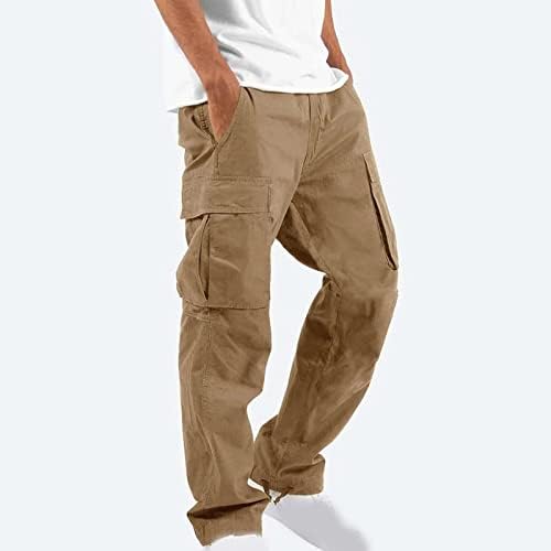 מכנסי מטען של Dreamlascar לגברים מכנסי הליכה אימון רגוע מכנסי טיול מכנסיים מכנסיים אתלטים מזדמנים עם כיסים