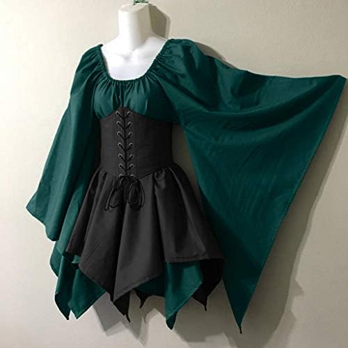 נרהברג שמלה קצרה אירית מסורתית לרנסנס לנשים ימי הביניים התלבושות התלקחיות שרוול מחוך מפואר