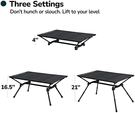 Mission Mountain S4 שולחן קמפינג, שולחן קמפינג של שירות מתכוונן לגובה עם שולחן שולחן מתקפל, שולחן חיצוני יציב ועמיד