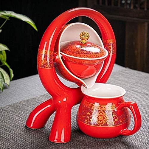 Jydqm קרמיקה טחינת אבן חצי אוטומטית סט תה, יצירת Kung Fu Tea of ​​See Set Tea Creative Supply