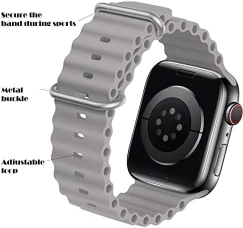 רצועת אוקיינוס ​​תואמת לפס שעון Apple 49 ממ 45 ממ 44 ממ 42 ממ 41 ממ 40 ממ 38 ממ, רצועות ספורט