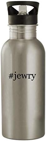מתנות Knick Knack Jewry - 20oz נירוסטה hashtag בקבוק מים חיצוניים, כסף