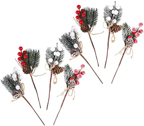 24 יח 'ענף אורן מלאכותי ענף סימולציה לחג המולד קישוטי צמח קישודים DIY DIY