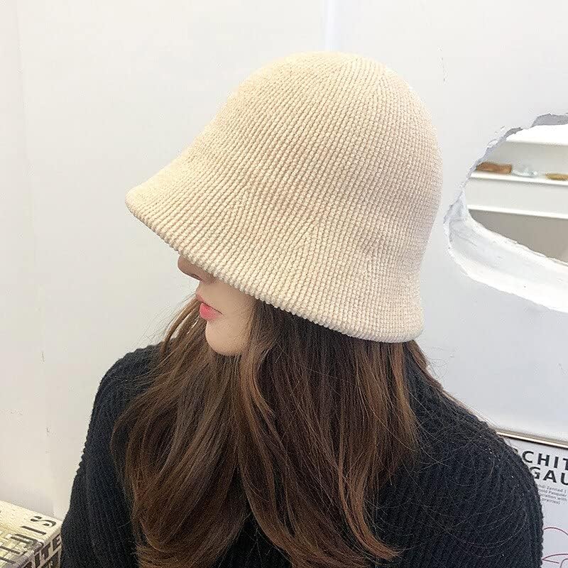 כובע דלי נשים חורף דיג סתיו נקבה שומר על חום פשוט כובע דלי סרוג מזדמן