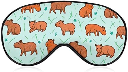 דפוס Capybaras של בעלי חיים מסכות שינה מסכות כיסוי עיניים עם כיסוי עין עם רצועה אלסטית מתכווננת לילה