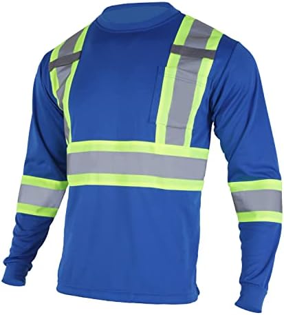 חולצת טיול בטיחות Vendace נראות גבוהה גבוהה 3 חבילות היי מול חולצת עבודות בנייה שרוול ארוך