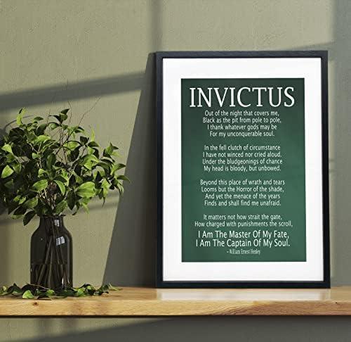 שירה Invictus דפוס אמנות ממוסגר מאת ויליאם ארנסט הנלי / Invictus שיר מעורר השראה ציטוטים עיצוב בית,