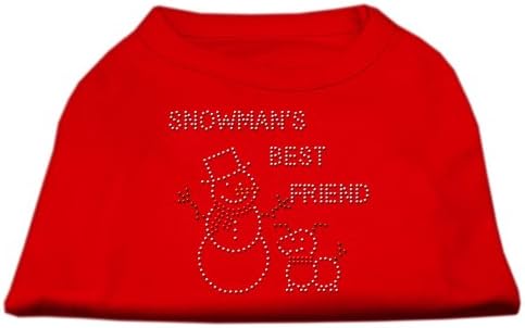 מוצרי חיות מחמד של מיראז 'בגודל 14 אינץ' של חבר שלג ריינסטון חולצת הדפס לחיות מחמד, גדולות, אדומות
