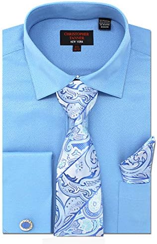דפוס מיקרו מוצק של כריסטופר טאנר של כריסטופר טאנר מתאים לאזיקים צרפתים חולצות עם עניבת עניבה חפתים משולבת