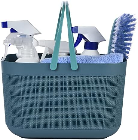 סל מקלחת מפלסטיק סלסול, מארגן מעונות אמבטיה תלויים עם ידית, אגרות ניידות פח טוטת כלים, גינה,