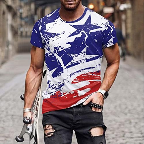 חולצות טריקו פטריוטיות XXBR לגברים, חייל קיץ שרוול קצר 4 ביולי דגל אמריקה דגל גרפי גרפי חולצות מזדמנים