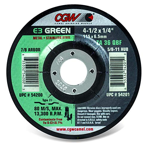 CGW C3 4-1/2 ”x 1/8” x 7/8 ”ZA36-QBF גלגל קרמיקה פרימיום ירוק