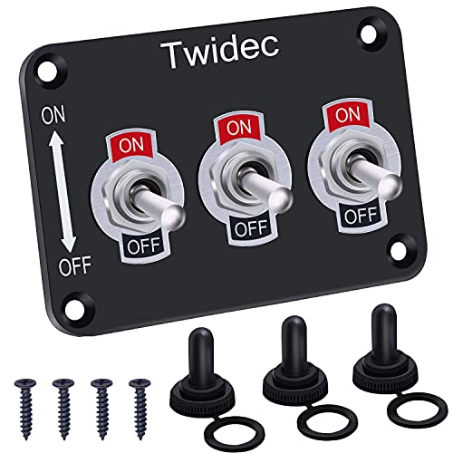 TWIDEC/3 Rocker Toggle Switch לוח מתכת מתכת עם 16A 250V AC/12V DC SPST 2 מיקום 2 PIN ON/OFF SWITCH PLAT