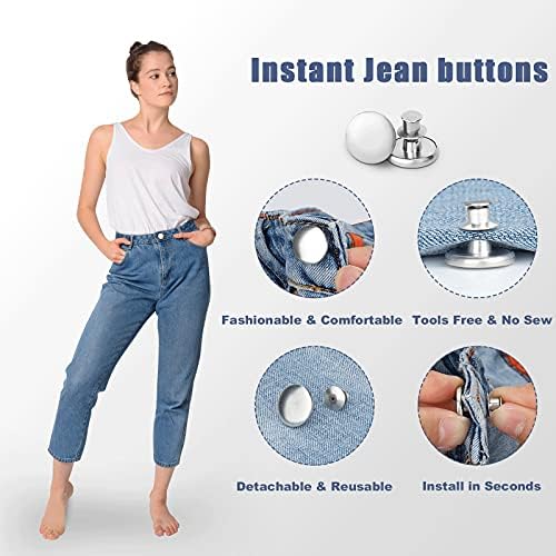 כפתורי ג'ין 8 יחידות לא תפור כפתורים מיידיים לג'ינס 17 ממ הניתנים לשימוש חוזר הניתן לשימוש חוזר