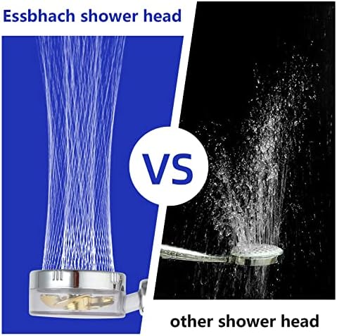 ראש מקלחת Essbhach עם כף יד, בלחץ גבוה ביד טורבו ראש גשמים, ערכת ראש מקלחת סילון הידרו עם 3 פילטרים וצינור