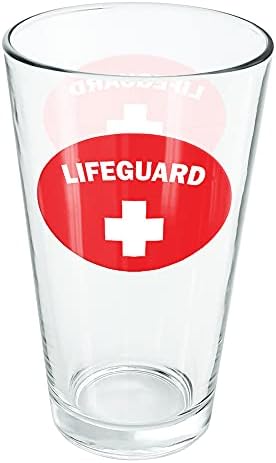מציל אדום ולבן 16 כוס ליטר עוז, זכוכית מחוסמת, עיצוב מודפס & מגבר; מתנת מאוורר מושלמת / נהדר עבור