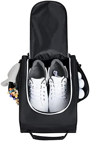 גולף גולף נעל תיק עבור נסיעות רוכסן ספורט נעל שקיות עם צד אבזר כיסים עבור גרביים, טיז, גולף כדור