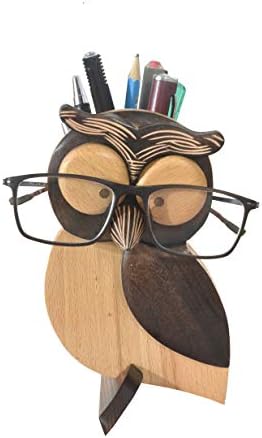 הודו אומנותית - משקפי מעץ בעבודת יד מחזיק משקפי ראייה/עמדת שולחן עבודה/פריט תצוגה