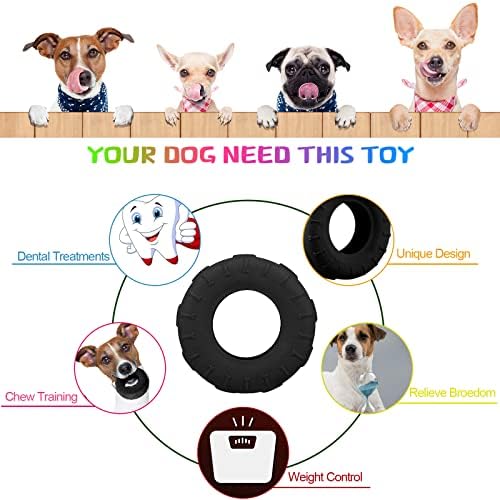 Leitee 3 חתיכות צמיג כלב לעיסה צעצוע כלב כלב מתקן צעצוע צעצוע של כלב בלתי ניתן להריסה צעצוע צמיג כלב