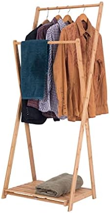 מעיל קולב מעיל מתלה מעמד במבוק מתקפל בגד בגדי אחסון עם 1 קומות אחסון מדף יוניסקס