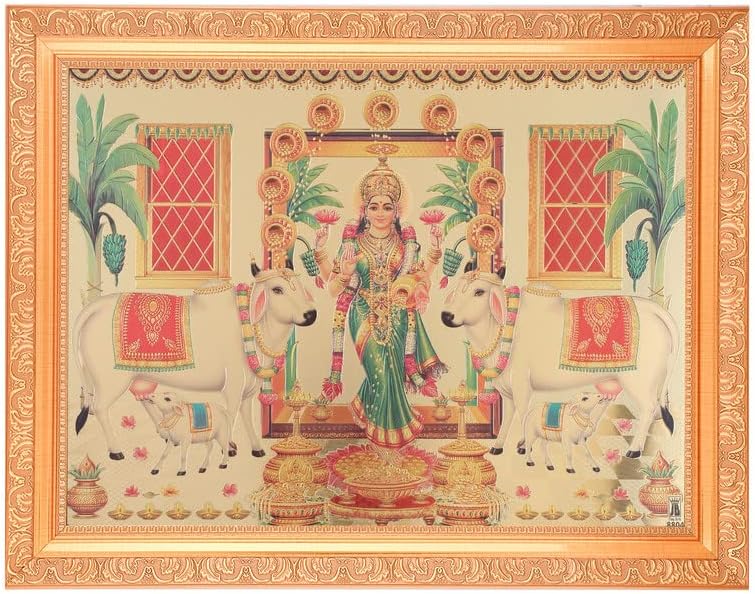 סוחרי BM Grahalakshmi צילום נייר כסף זהוב יפהפה ביצירות אמנות מסגרת מוזהבת או מתנות לחמירת בית