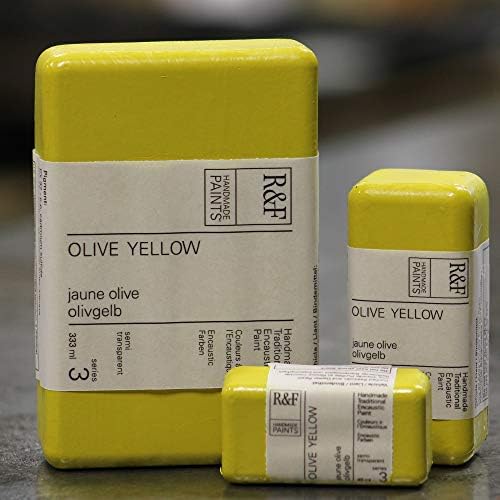 R&F צבעי יד 103H צבע Encaustic 40 מל, צהוב זית