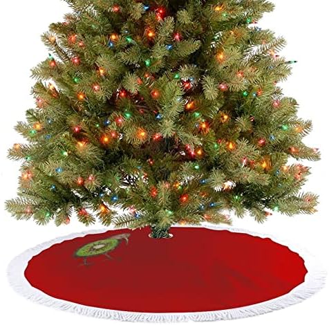 חצאית עץ חג המולד של קיווי קיווי מצויד לקישוטים למסיבות חג עם תחרה ציצית