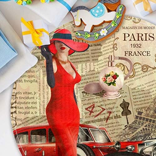 Heoeh Vintage Paris Eiffel Towel Woman Defitice, Non Slip Domemat 15.7 שטיחים שטיחים שטיחים שטיחים