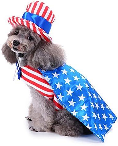 שמלת כלבים 4 ביולי, תלבושת דוד סם לחיות מחמד, ארהב דגל תלבושות לחתולים ליום העצמאות, ילד יום