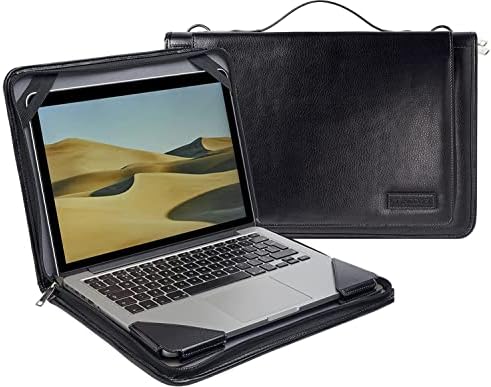 מארז מסנג'ר מחשב נייד עור Broonel שחור - תואם לקנאת HP X360 13 -BF0003NA 13.3 מחשב נייד להמרה