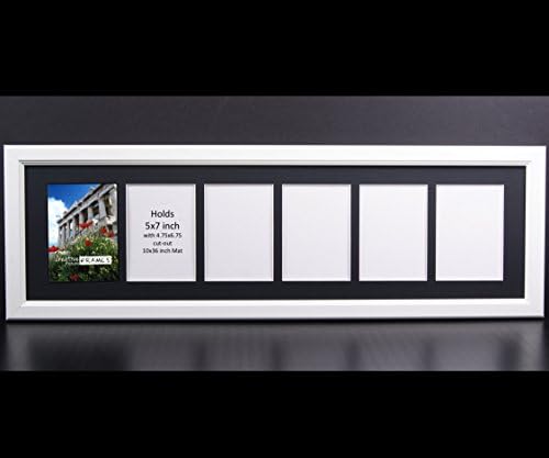 CreativePF 2 מסגרת תמונה פותחת עץ סחף עם זכוכית להחזיק צילומים בגודל 5 על 7 אינץ 'כולל קולאז' מחצלת שחור