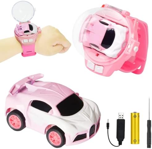 צפו בצעצוע מכונית שלט רחוק - 2.4 ג'יגה הרץ שעון מכוניות מירוץ כף היד חמוד, USB טוען קריקטורה RC