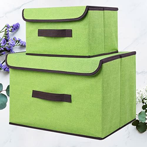 קבילוק מתקפל אחסון קופסות 1 סט2 יחידות בגדים ירוק של ועם קטן אחסון ארגונית שקיות בגדים רב תכליתי גודל פשתן