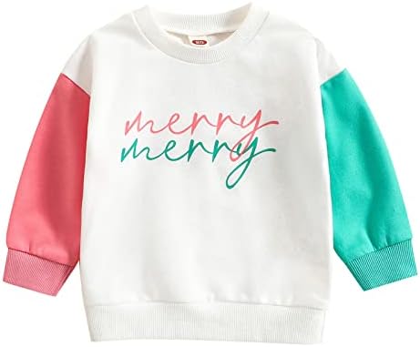 בנים חולצות פעוטות תינוקות בנות בנות חג המולד של שרוול ארוך הדפסי מכתב סוודר צמרות תחתיות בנים חבילה