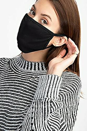 3 חבילה פנים מסכת תוצרת ארהב כותנה ספנדקס בד מסכת שכבה כפולה לשטוף שימוש חוזר לנשימה נמתח קומפי מגן