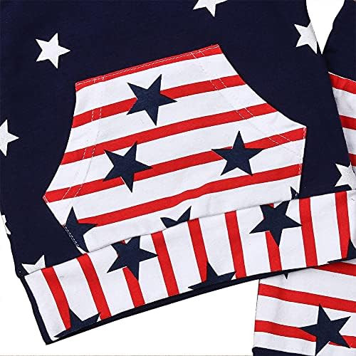 בנים פעוטות Luckygal 4 ביולי תלבושות קפוצ'ון דגל אמריקאי חולצת טריקו אפוד ובגדי סט קצרים