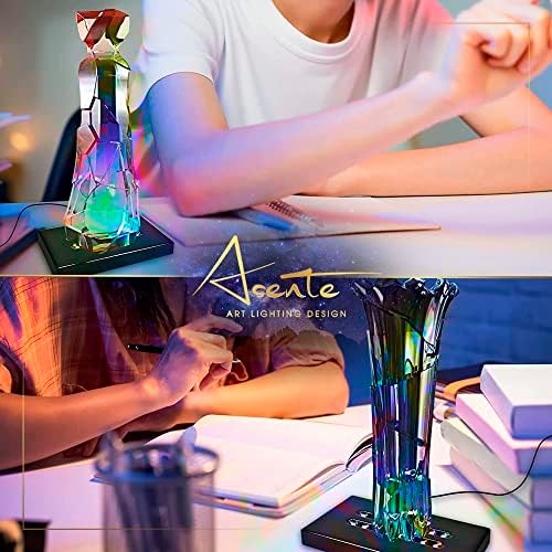 ASENTE 19 LED צבע החלפת בסיס מעמד - עגול תצוגה מוארת עגולה לאמנות זכוכית גבישים תלת מימדית - בסיס אור LED