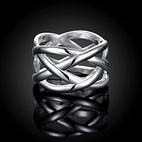 תכשיטי אופנה WDIYEIETN 925 טבעת נישואין של דגי כסף סטרלינג לנשים ולבנות
