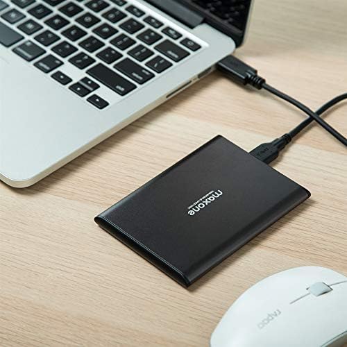 MAXONE 250GB Ultra Slim Drike Drive חיצוני נייד HDD USB 3.0 למחשב, מק, מחשב נייד, PS4, Xbox One - פחם